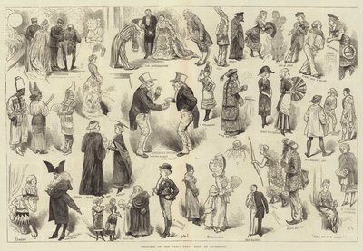 リバプールでの仮装舞踏会のスケッチ 作： Harry Furniss