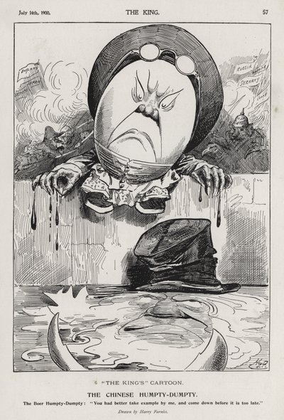 義和団の乱とボーア戦争を描いた漫画「中国のハンプティ・ダンプティ」（エングレービング 作： Harry Furniss