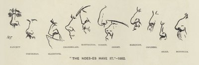 The Noes-es（政治家の鼻）が持っている - 1883（リトグラフ）。 作： Harry Furniss