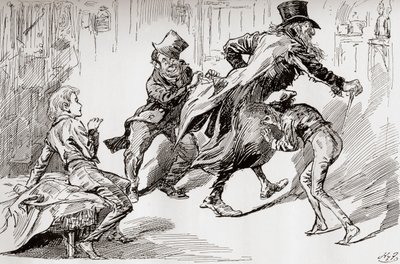 泥棒キッチン。 1910年に公開された体験談版のチャールズディケンズによる「オリバーツイスト」のイラスト、オリバーの描写 作： Harry Furniss
