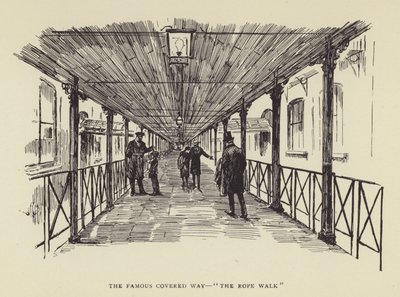 有名な屋根付きの道、ロープウォーク 作： Harry Furniss