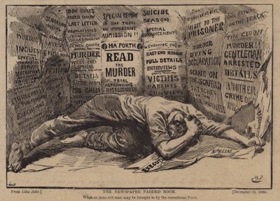 新聞の水増し記事（白黒写真 作： Harry Furniss