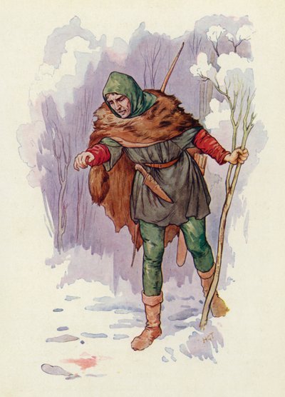 「ハッ！」レンジャーのハーバートが叫んだ。(カラーリトグラフ) 作： Harry George Theaker