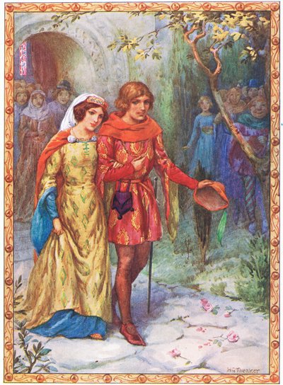 彼は高貴な身分の女性と結婚した（『ガムリン物語』より）（カラーリトグラフ） 作： Harry George Theaker
