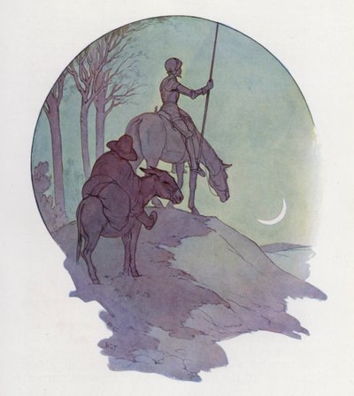 ドン・キホーテの挿絵（カラーリトグラフ） 作： Harry George Theaker