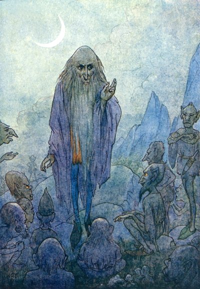 マーリン（カラーリトグラフ） 作： Harry George Theaker
