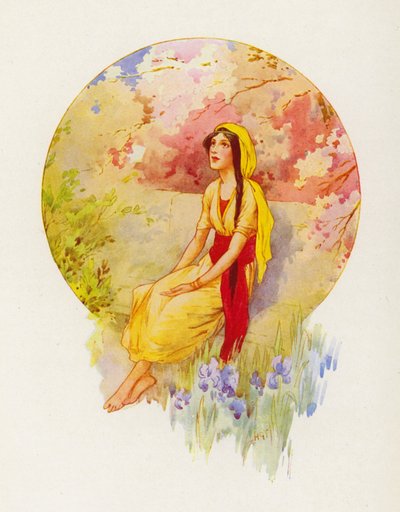 ヤイロの娘（カラーリトグラフ） 作： Harry George Theaker