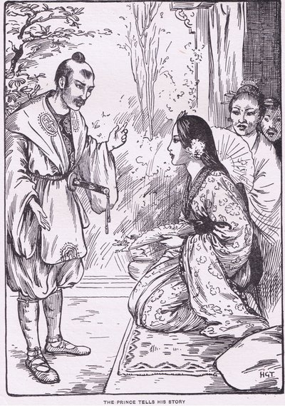 王子は語る（『月の娘』より）（リトグラフ） 作： Harry George Theaker