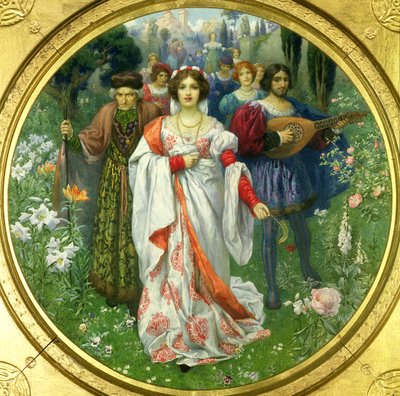 「長い間死んでいた女王が若かった頃」（水彩画） 作： Harry George Theaker