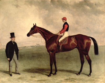 グラディエーター、ハリーグリムショーと彼の飼い主、フレデリックデラグランジュ伯爵、1865年 作： Harry Hall