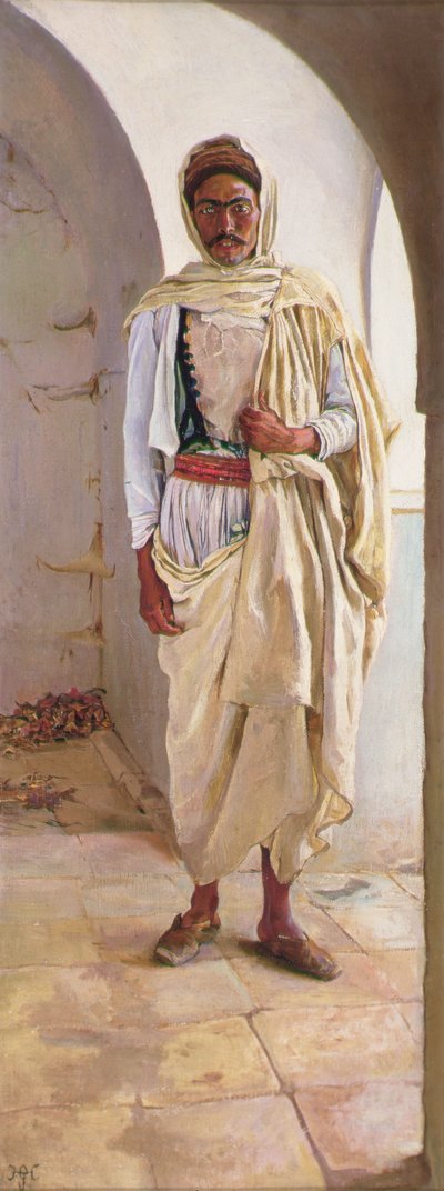 チュニス南部のベルベル人 1898年頃 （油彩・キャンバス 作： Harry Hamilton Johnston