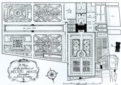 リンカーンシャーのベルトンハウスの庭園の計画（以前は1900年頃） 作： Harry Inigo Triggs