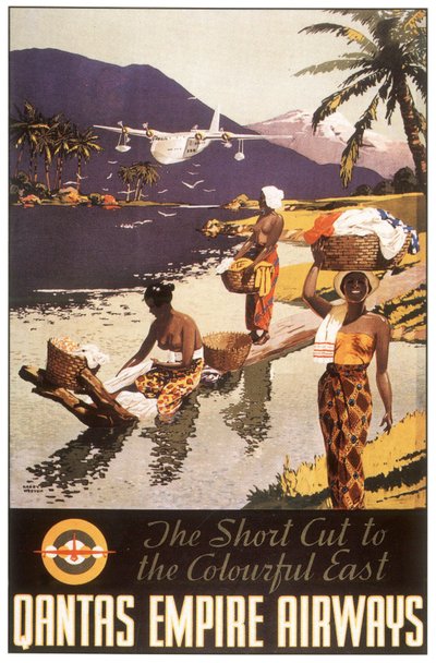 Advertisement カンタス帝国航空, ポストカード, 1950-1954年頃 (ポスター) 作： Harry J. Weston