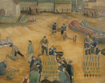 魚の販売、1938 作： Harry Mitten Wilson