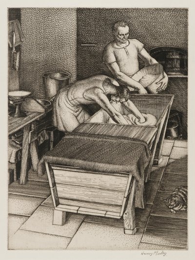 ベイクハウス、1934（線画） 作： Harry Morley
