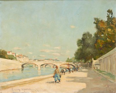 セーヌ川の橋 (キャンバスに油彩) 作： Harry Spence