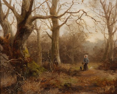 ウッドランドシーン、1892 作： Harry William Adams