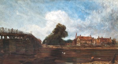 古いハンプトン コート橋、1875 年頃 (紙に水彩) 作： Harry Williams