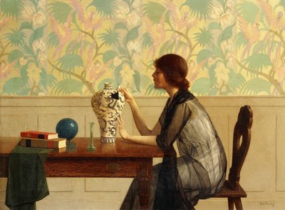 壊れた花瓶（キャンバスに油彩） 作： Harry Wilson Watrous
