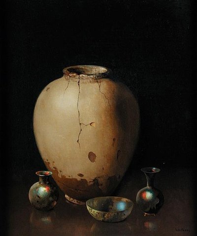 壺」（油彩・キャンバス 作： Harry Wilson Watrous