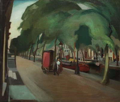 Canal com Argan (óleo sobre tela) 作： Harry or Harrie Kuyten