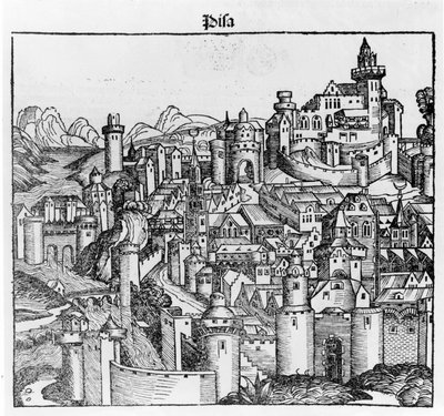 ハルトマン・シェデルの「Liber Chronicarum」の後のピサ。ニュルンベルク1493年 作： Hartmann Schedel