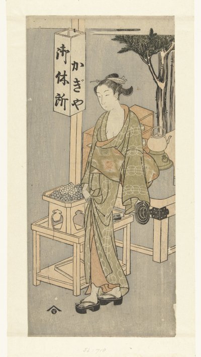 鍵屋茶屋のおせん 作： Harunobu school