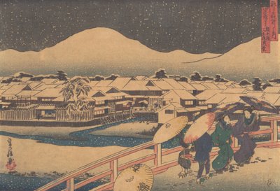 大和茶屋の夜景・・・19世紀半ば。 作： Hasegawa Sadanobu