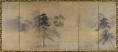 月明かりの下で松の木 作： Hasegawa Tohaku