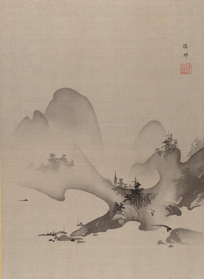 湖と山、カリフォルニア州。 1885-89。 作： Hashimoto Gaho