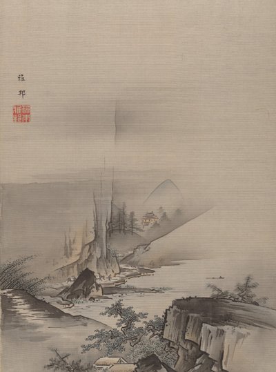 急流と川の滝。 作： Hashimoto Gaho