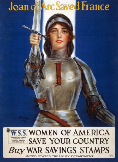 Joan of Arcがフランスを救った-Women of America、save your countryポスター、1918 作： Haskell Coffin