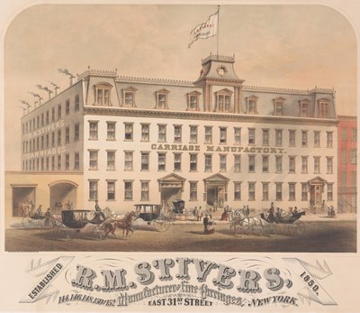 R. M. Stivers、Manufacturers of Fine Carriages、146-152 East 31st Street、ニューヨーク、1872-73。 作： Hatch and Co.