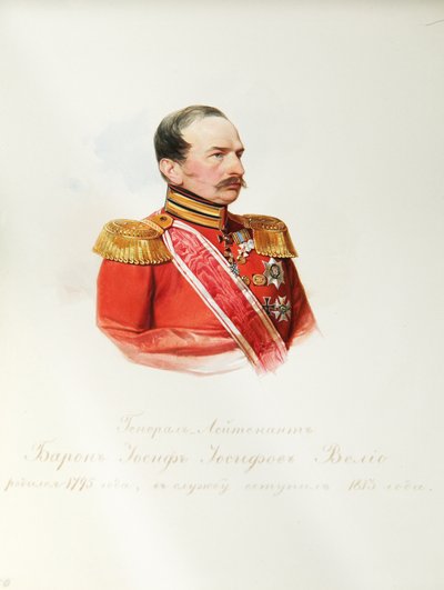 イオシフ男爵の肖像Iosifovich von Velio 1795-1867インペリアルホースガードのアルバムから、1846-1849 作： Hau