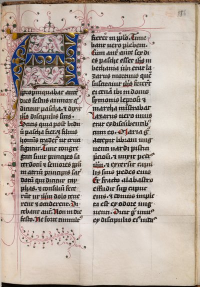 福音伝道者の肖像画が書かれた福音書：装飾されたイニシャル、c。 1480。 作： Hausbuch Master