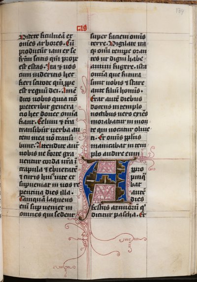 福音伝道者の肖像画が書かれた福音書：装飾されたイニシャル、c。 1480。 作： Hausbuch Master