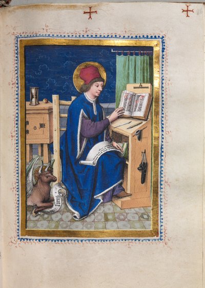 福音書と伝道者の肖像：聖ルカ、1480年〜1500年。 作： Hausbuch Master
