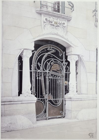 ヘクターギマール（1867-1942）の本からの「Castel-Beranger」のイラストへの入り口 作： Hector Guimard