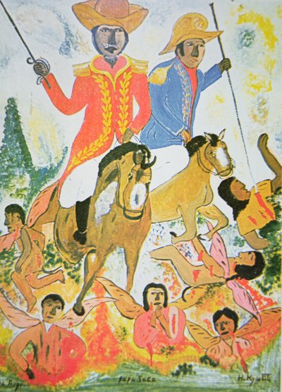 農業のブードゥー教の神、パパ・ザカ（船上に油） 作： Hector Hyppolite