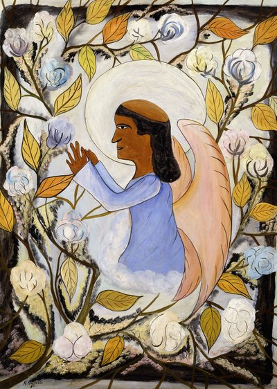 祈りの天使聖フランシス; Ange St. Francis en Priere、1947～48年頃（メゾナイトに油彩） 作： Hector Hyppolite