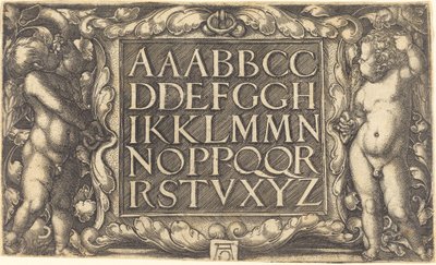 アルファベット、c。 15251555。 作： Heinrich Aldegrever