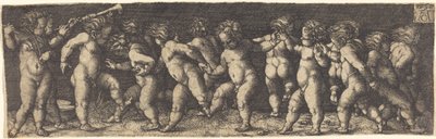 踊る子供たち、1535年。 作： Heinrich Aldegrever