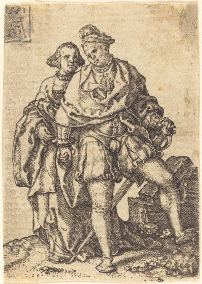 踊るカップル、1551年。 作： Heinrich Aldegrever