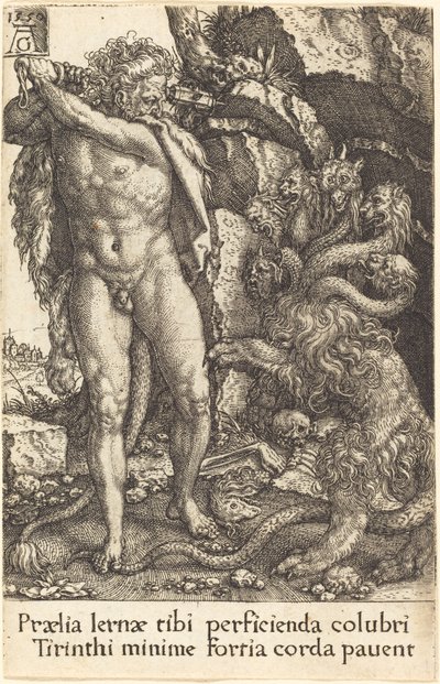 レルネアのヒドラと戦うヘラクレス 作： Heinrich Aldegrever