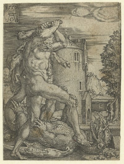 ヘラクレスはドラゴンラドンを殺します ヘラクレスの労働 (シリーズ タイトル) 作： Heinrich Aldegrever