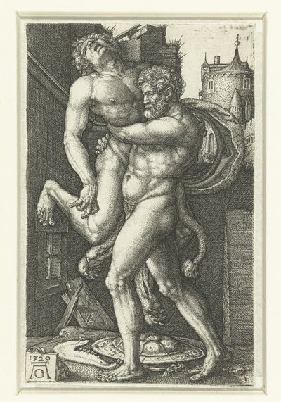 アンタイオスのヘラクレス 作： Heinrich Aldegrever