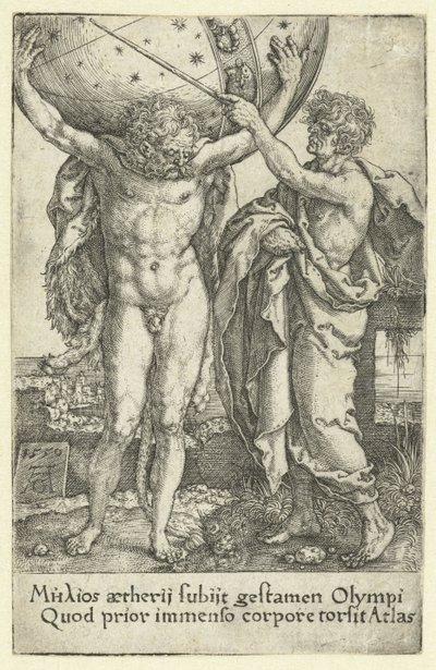 ヘラクレスとアトラス ヘラクレスの労働 (シリーズ タイトル) 作： Heinrich Aldegrever