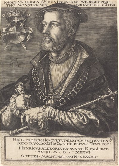 ジョン・ヴァン・ライデン。 作： Heinrich Aldegrever