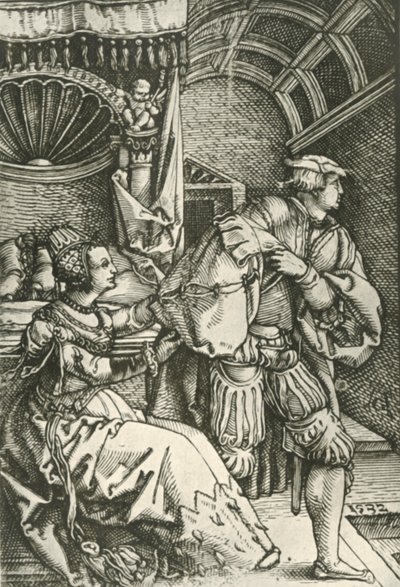 ジョセフ、ポティファルの妻から逃げる、c1532、1908。 作： Heinrich Aldegrever