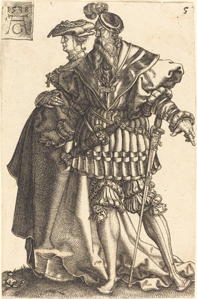 大規模なウェディング ダンサー、1538 年。 作： Heinrich Aldegrever